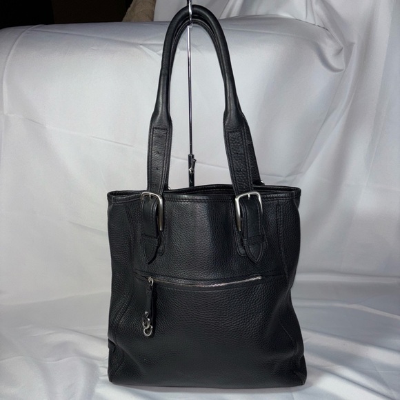 Cole Haan Black Extra Large Pebbled Leather Tote - Picture 1 of 16
